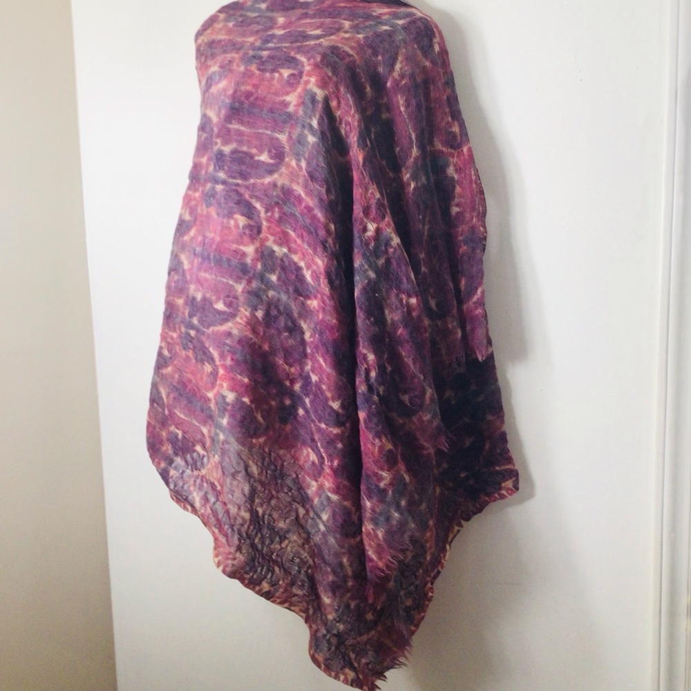 Tiara Elegant Wool Scarf in Purple and Pink women feminine soft modest classic